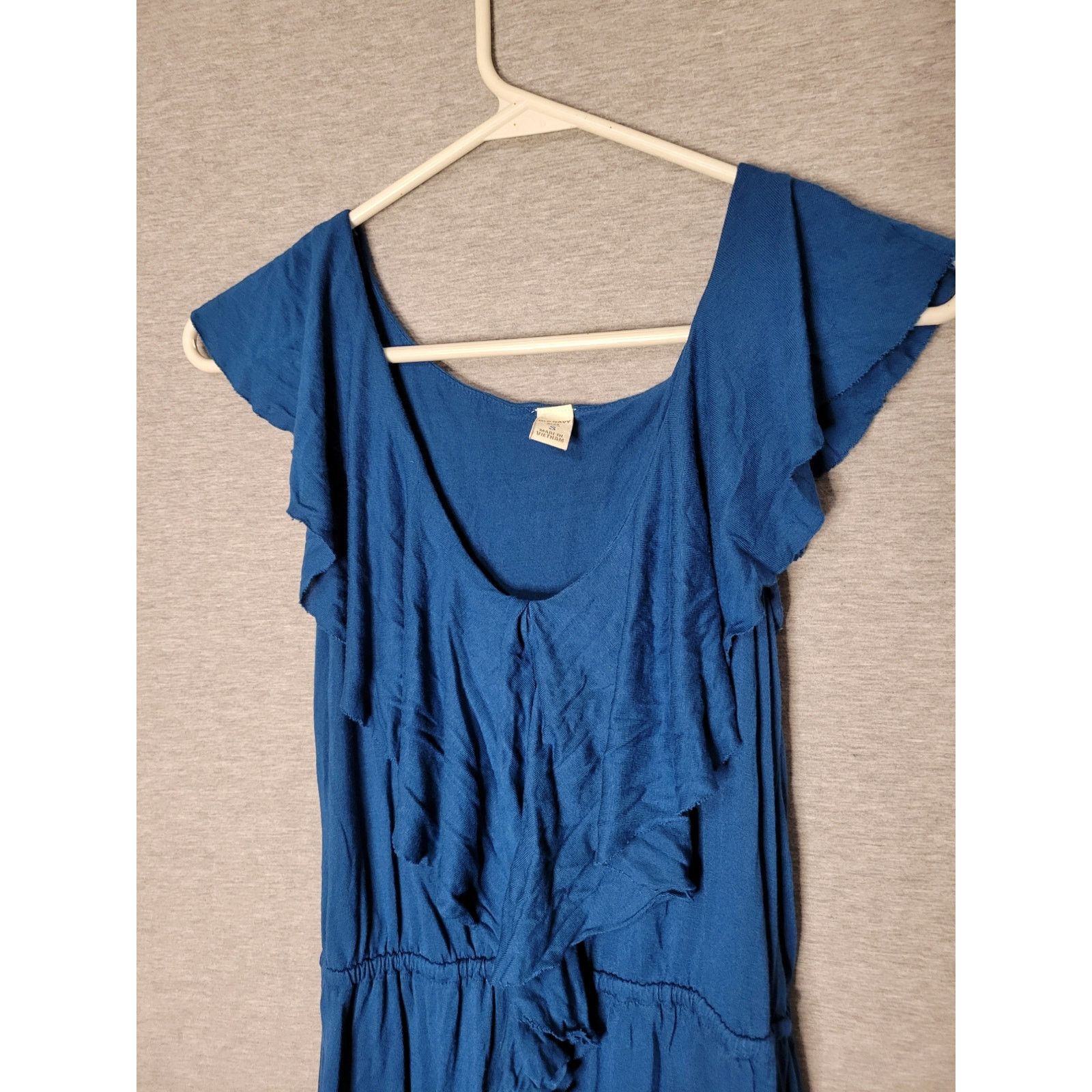 Old Navy Women's Old Navy Blue Ruffle Knee Length Dress S Size S / US 4 / IT 40 - 4 Thumbnail