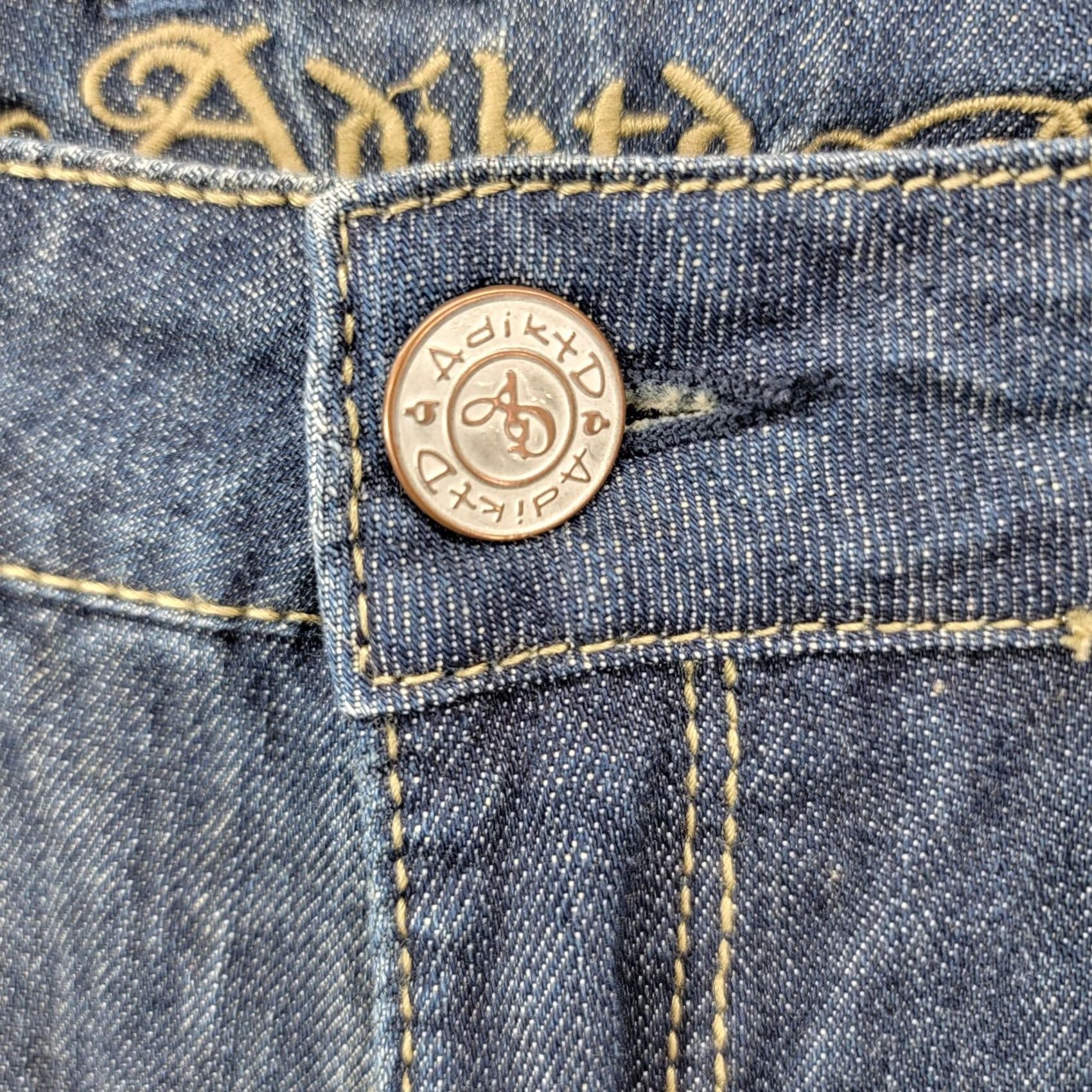 Denime Adiktd Jeans Women’s 8 w30 Blue Denim Designer Wide-Leg 90s Bohemian Rock Jeans Size 30" / US 8 / IT 44 - 4 Thumbnail