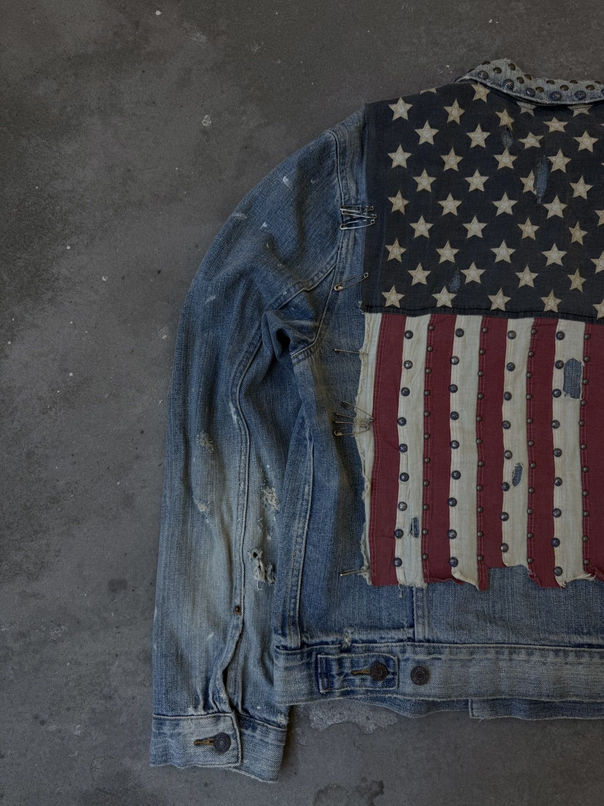 Denim & Supply Ralph Lauren 2000s Ralph Lauren Denim&Supply Pins studded usa flag jacket Size US L / EU 52-54 / 3 - 3 Thumbnail