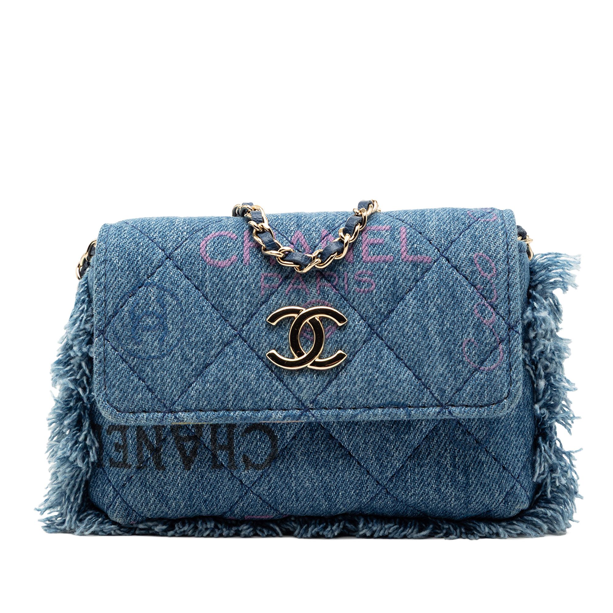 Chanel Chanel Fringe Denim Mood Clutch with Chain Size ONE SIZE - 1 Thumbnail