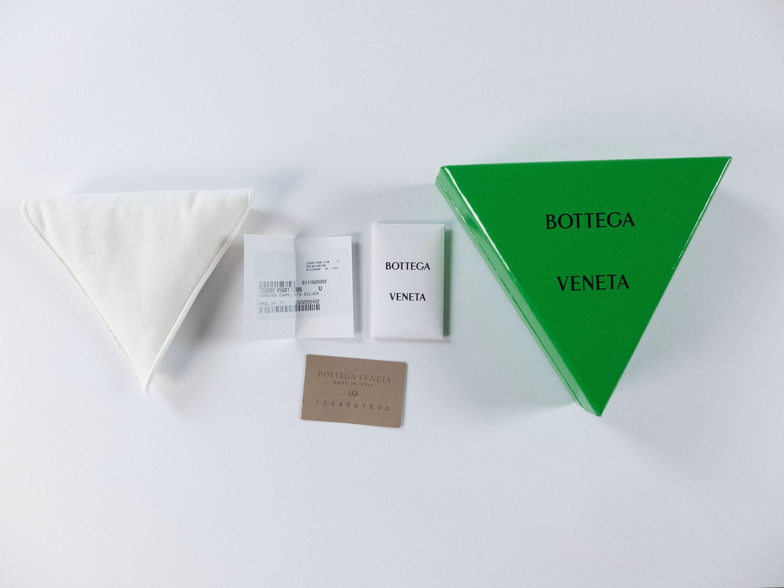 Bottega Veneta BOTTEGA VENETA Spine parakeet green enameled hoop earrings q Size ONE SIZE - 9 Thumbnail