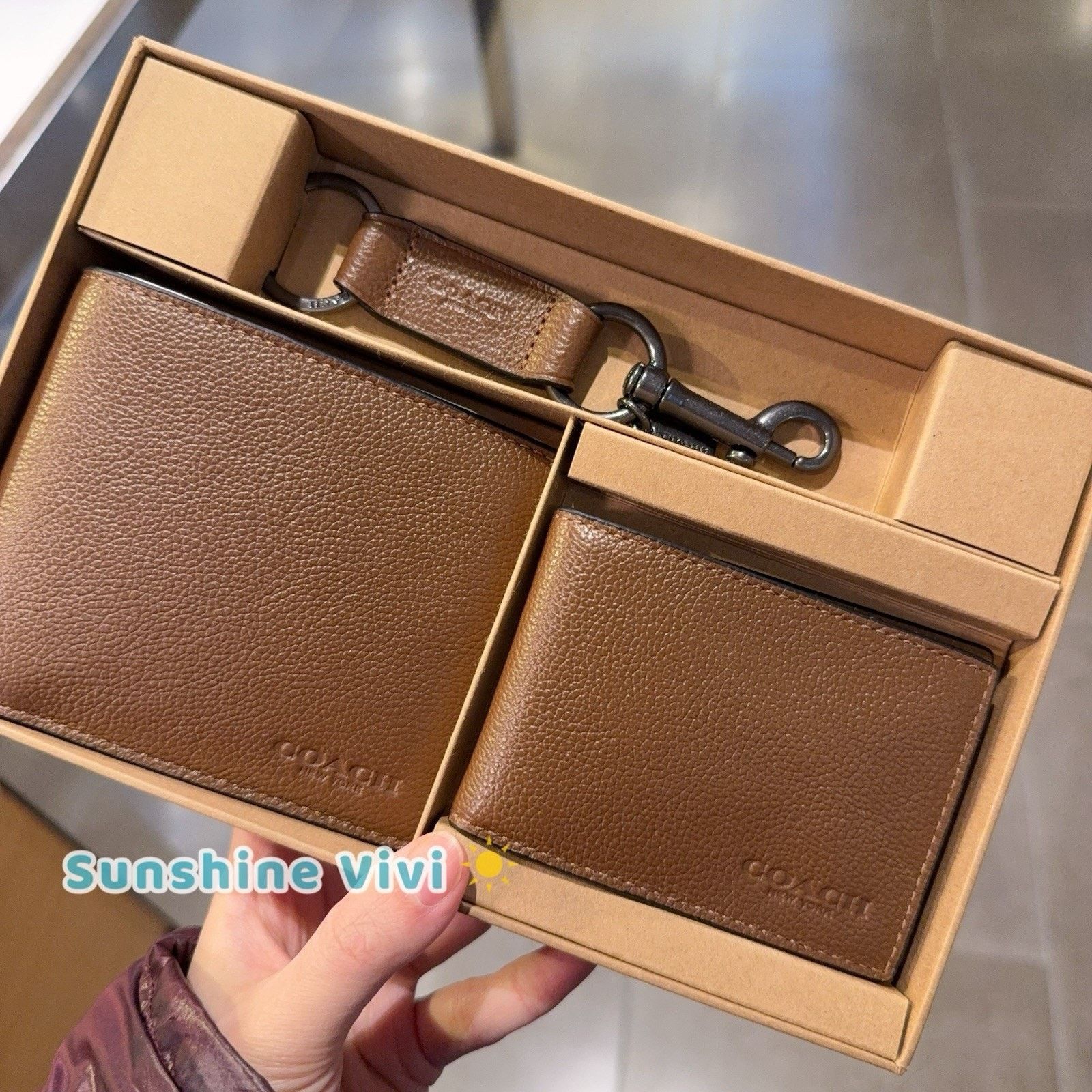 Coach NWT Coach 3 In 1 Bifold Wallet Set Key Fob Leather CS433 Size ONE SIZE - 2 Thumbnail
