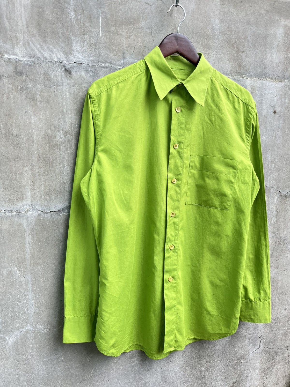 Dirk Bikkembergs Neon Green Button Down Shirt Size US L / EU 52-54 / 3 - 2 Thumbnail