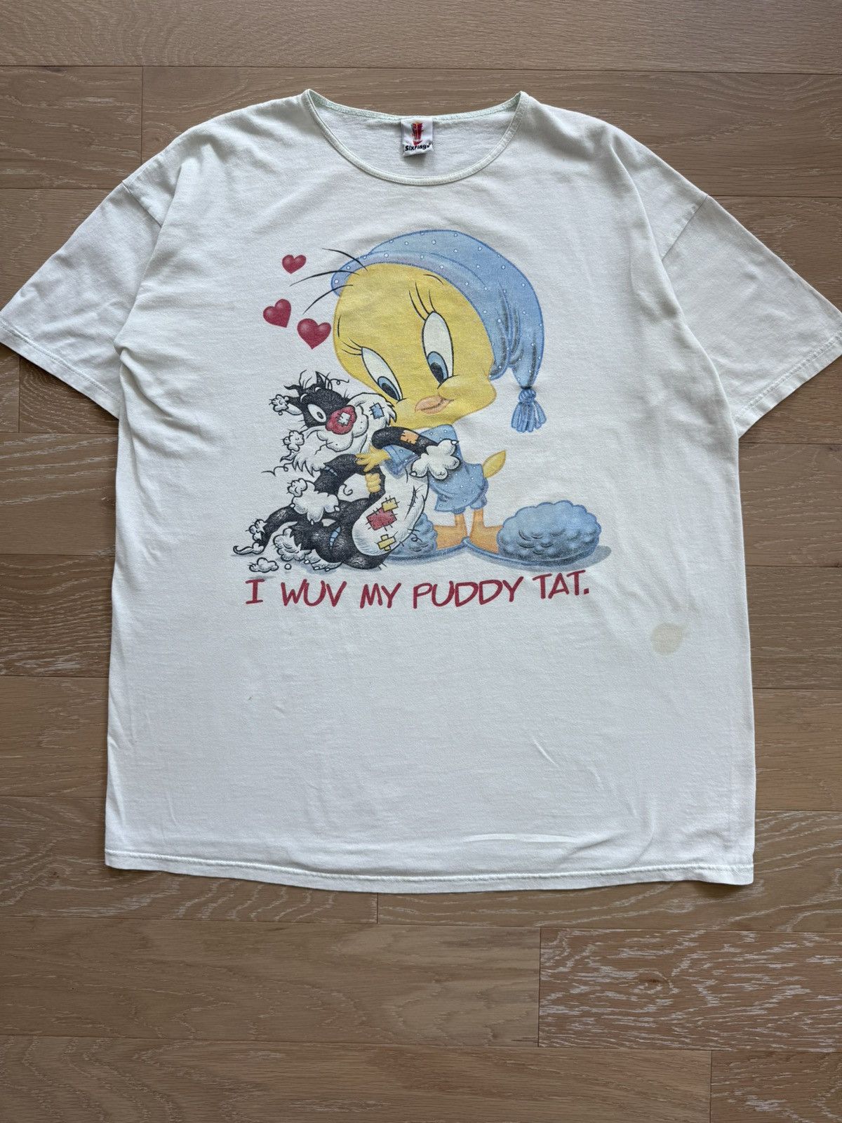 Warner Bros Vintage Tweety Bird Sylvester Puddy Tat Night Shirt Size ONE SIZE - 2 Thumbnail