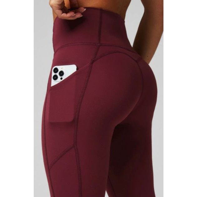 Fabletics Fabletics Oasis PureLuxe High-Waisted Legging 7/8 Merlot Med Size 27" / US 4 / IT 40 - 7 Thumbnail