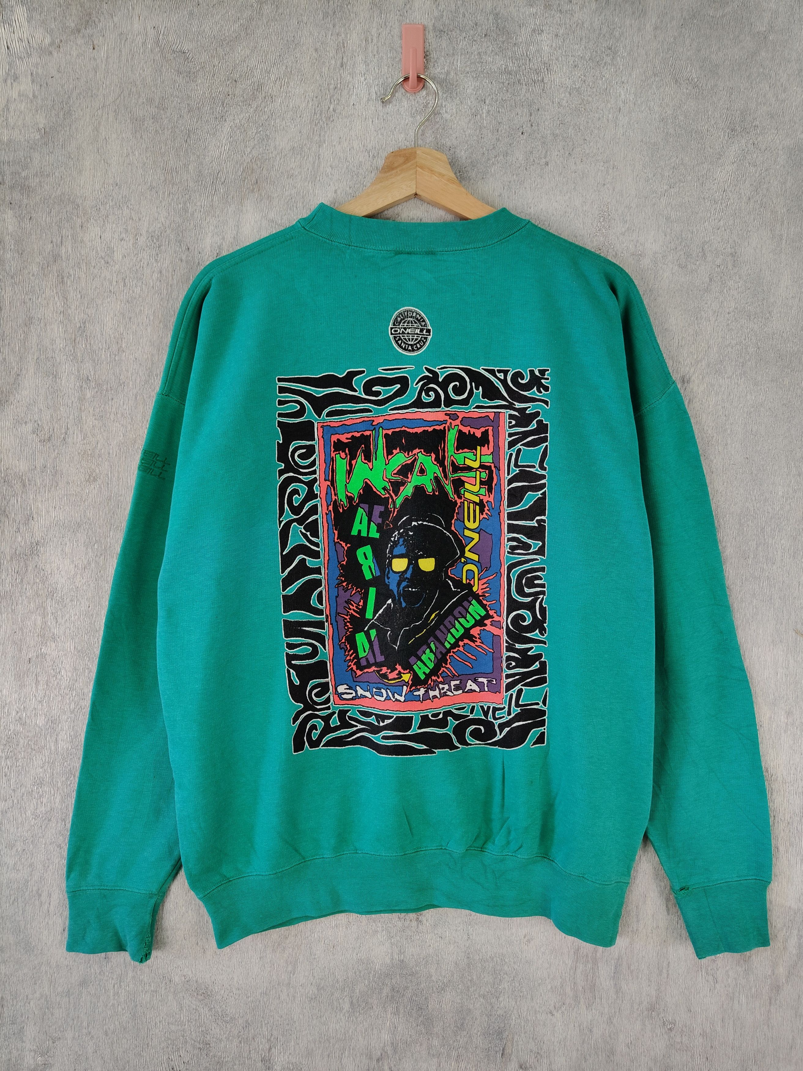 O'Neill × Vintage Vintage 80s Oneill Surfing Streetwear Sweatshirt Size US L / EU 52-54 / 3 - 1 Thumbnail