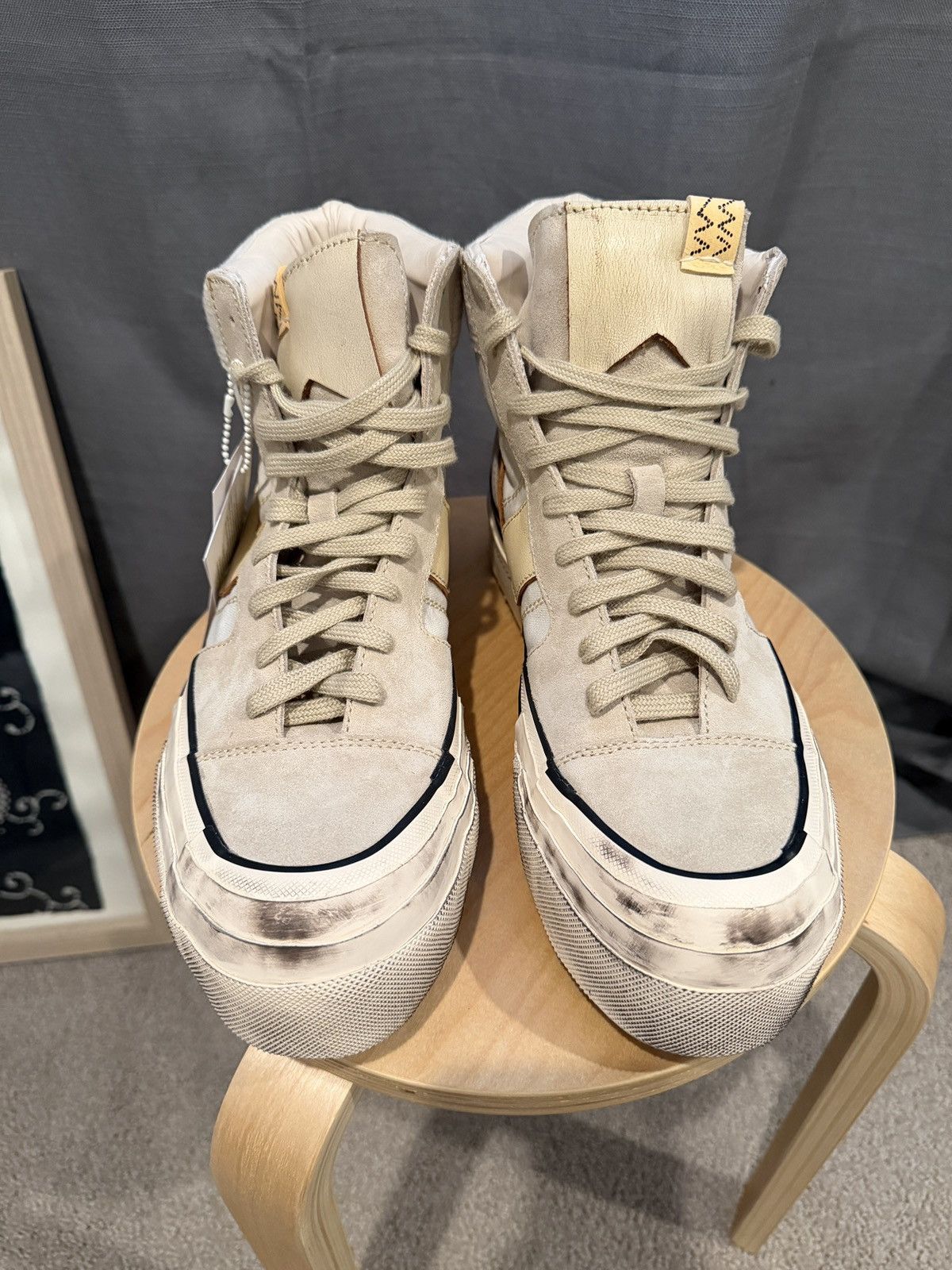 Visvim Zephyr Hi Top G Patten Ivory Sneakers Size US 10 / EU 43 - 2 Thumbnail