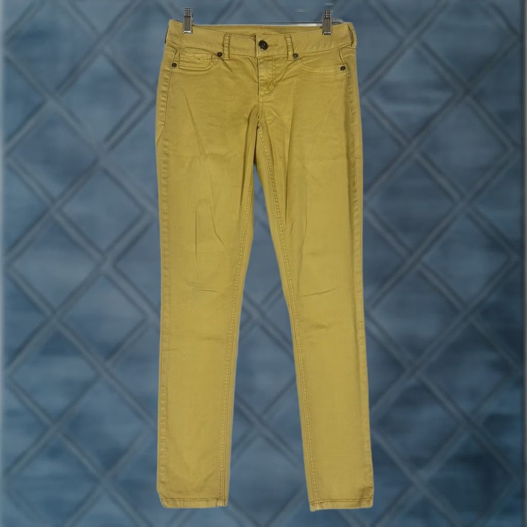 Vintage Maurices Skinny Pants Womens Size S Cotton Blend Yellow Pockets Stretch Jegging Front Flat Zipper Button Size 38" / US 16 / IT 52 - 1 Thumbnail