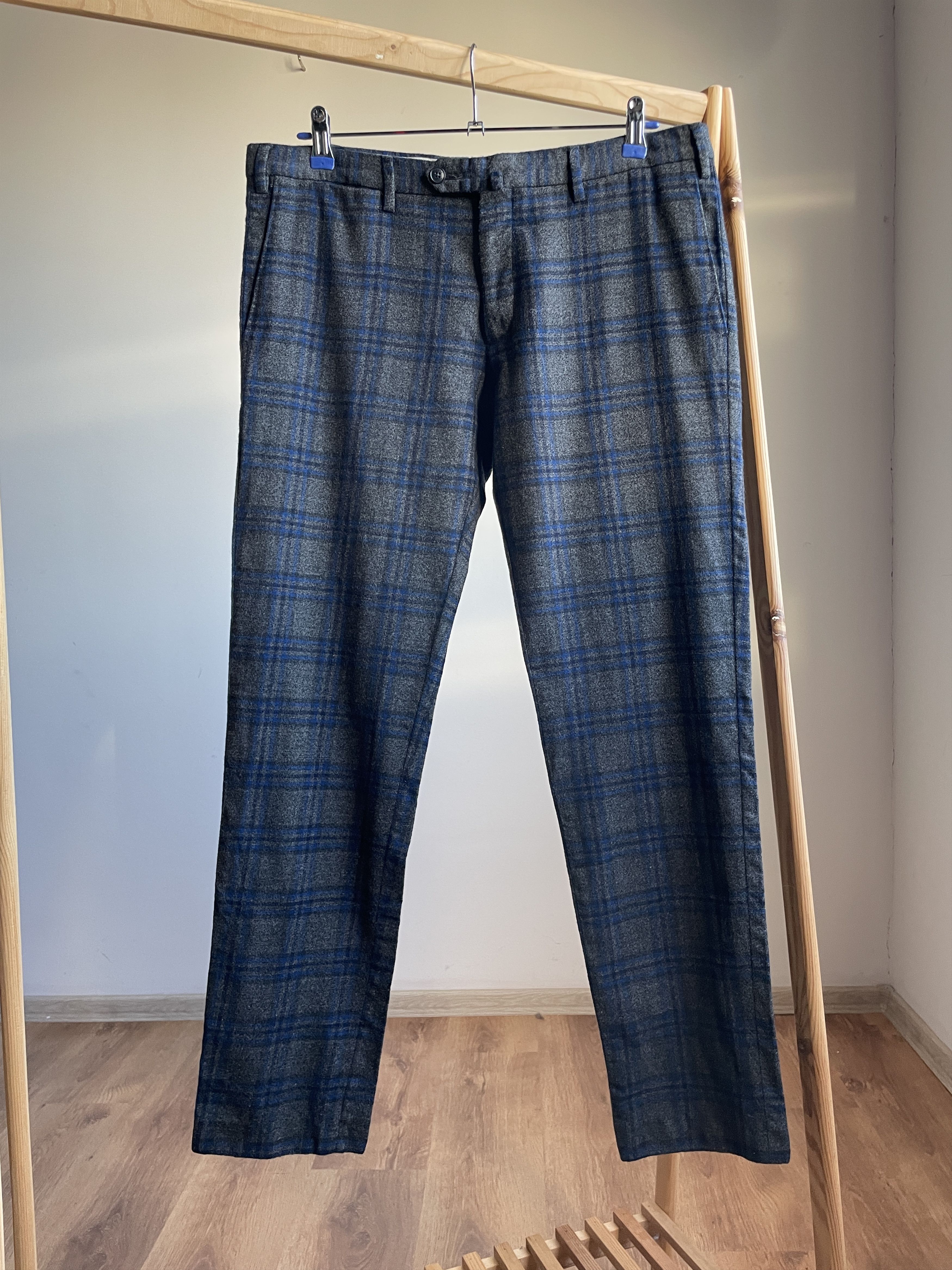 Boggi Boggi Milano Plaid Wool Slim Fit Dress Trousers Size EUR 52 Size US 34 / EU 50 - 1 Thumbnail
