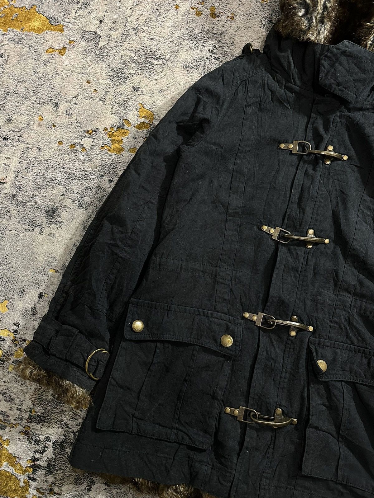 If Six Was Nine 2000s PUNK PADLOCK FAUX FUR APOCALYPSE JACKET LGB STYLE Size US M / EU 48-50 / 2 - 5 Thumbnail