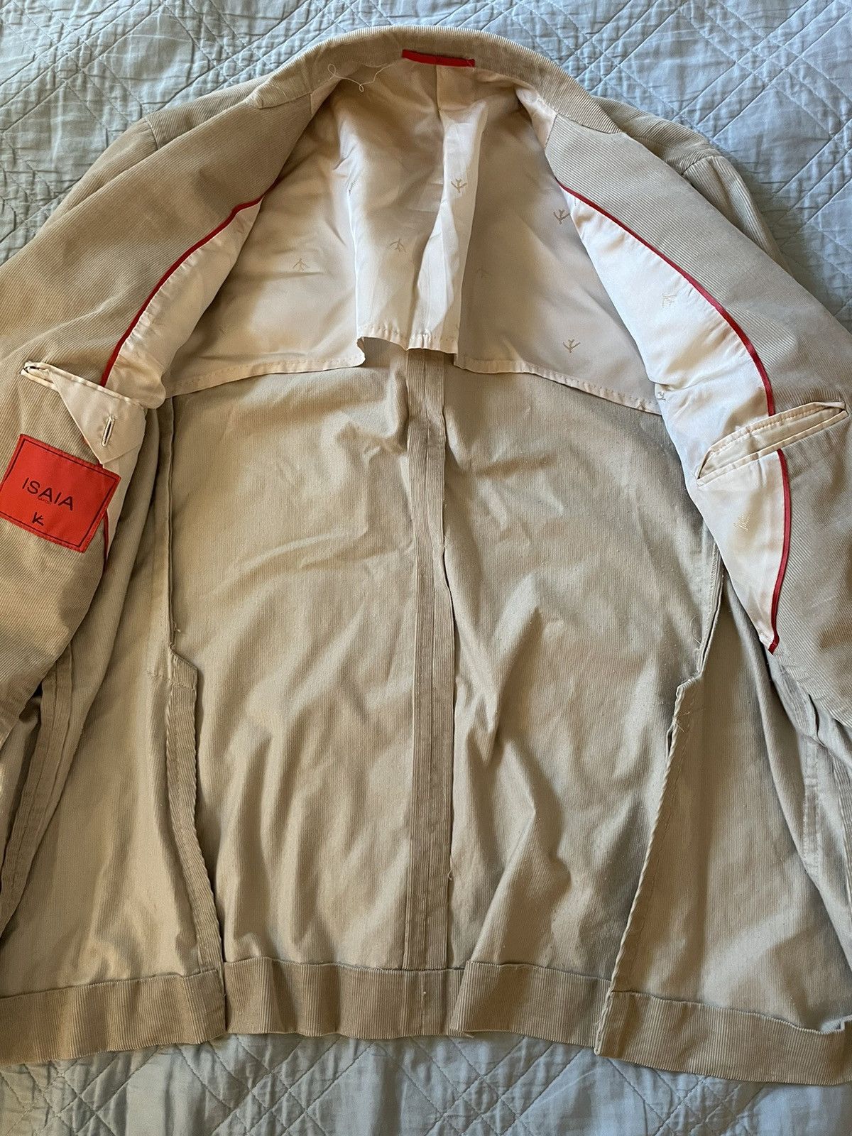 Isaia Deconstructed Patch Pocket Corduroy Jacket Size 48R - 7 Thumbnail