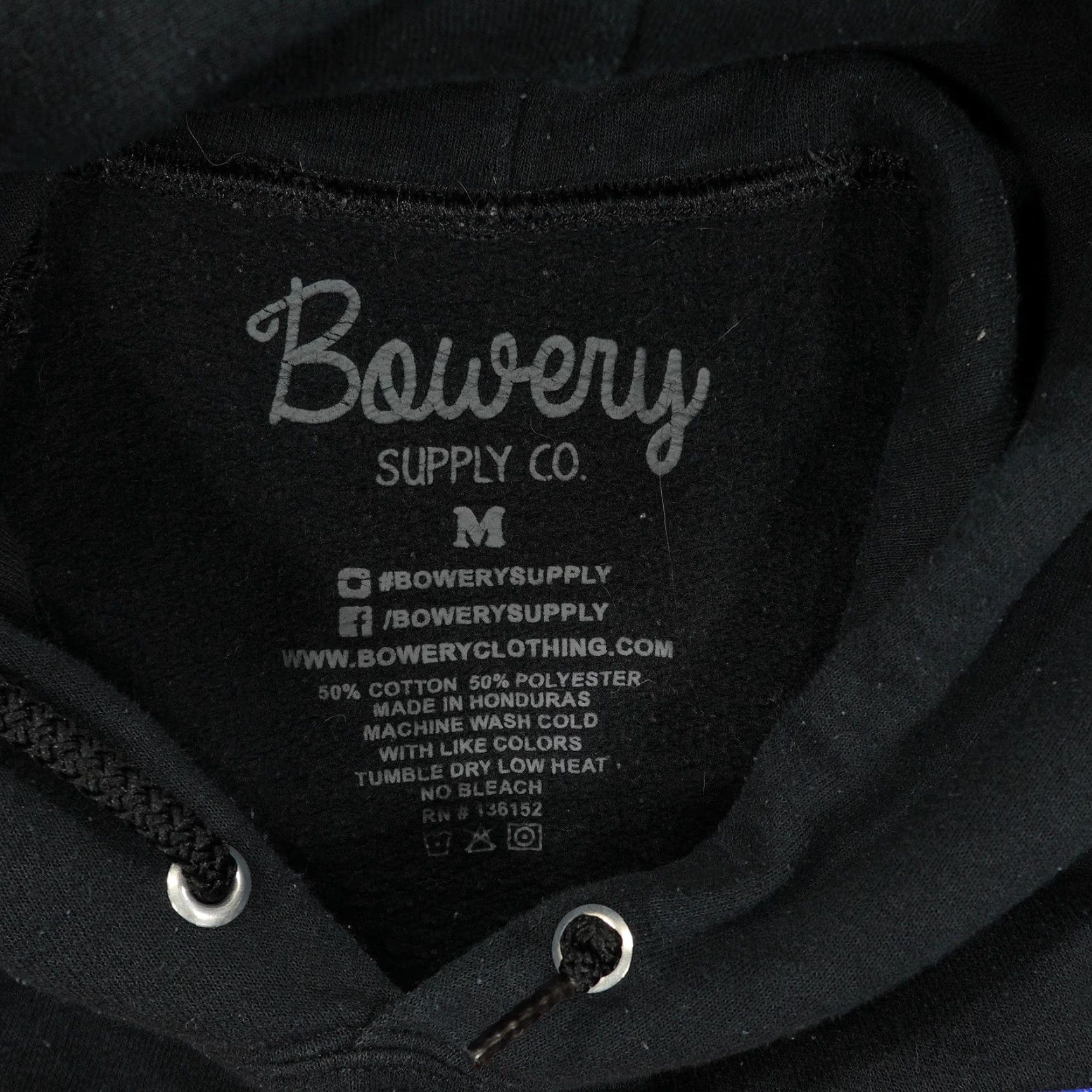 Vintage Bowery Supply Co NASA Hoodie Mens Medium Black Pullover Graphic Space Patches Size US M / EU 48-50 / 2 - 2 Thumbnail