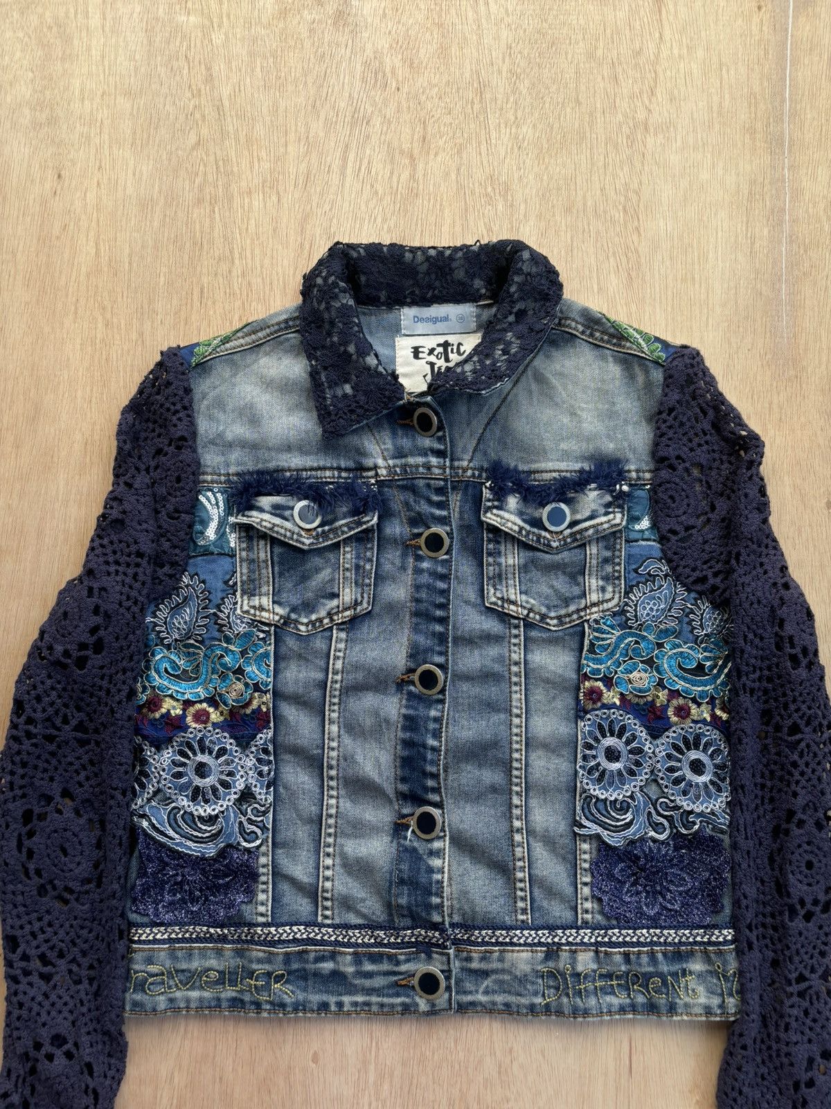Hysteric Glamour × Japanese Brand Desigual Exotic Jeans Denim Jacket Luxury Style Size M / US 6-8 / IT 42-44 - 3 Thumbnail