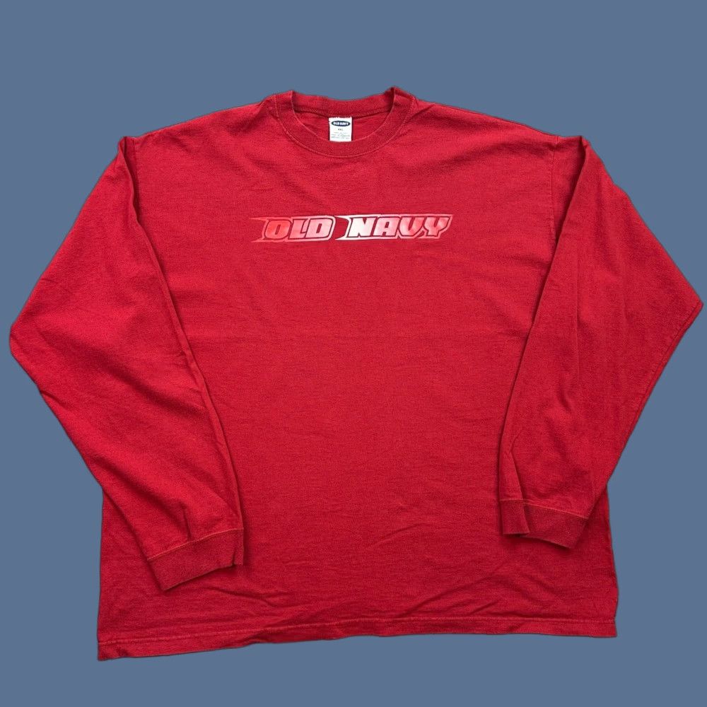 Old Navy VINTAGE Old Navy Shirt Mens 2XL Red Long Sleeve Logo Spell Out Skate Punk Y2K Size US XXL / EU 58 / 5 - 1 Thumbnail