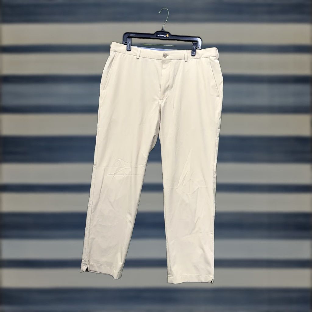 Brooks Brothers Brooks Brothers Pants Mens 38x30 Regent Dress Slacks Beige Wool Elastodiene Polyester Striped Front Flat Pockets Classic Preppy Size US 38 / EU 54 - 1 Thumbnail