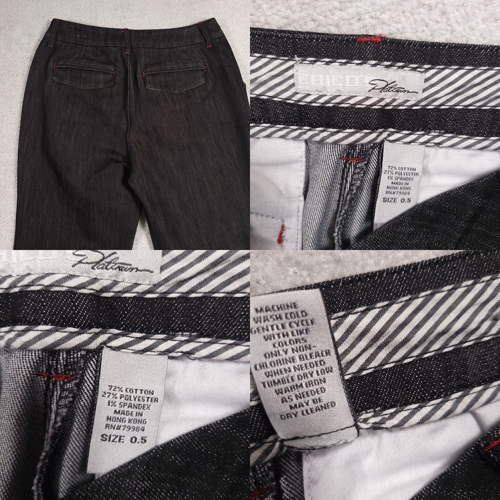 Vintage Chicos Platinum Jeans Women's 0.5 Tall Black Retro Mid Rise Flare 29x32 Jeans Chico's Brand Womens Mens? Size 29" - 9 Thumbnail