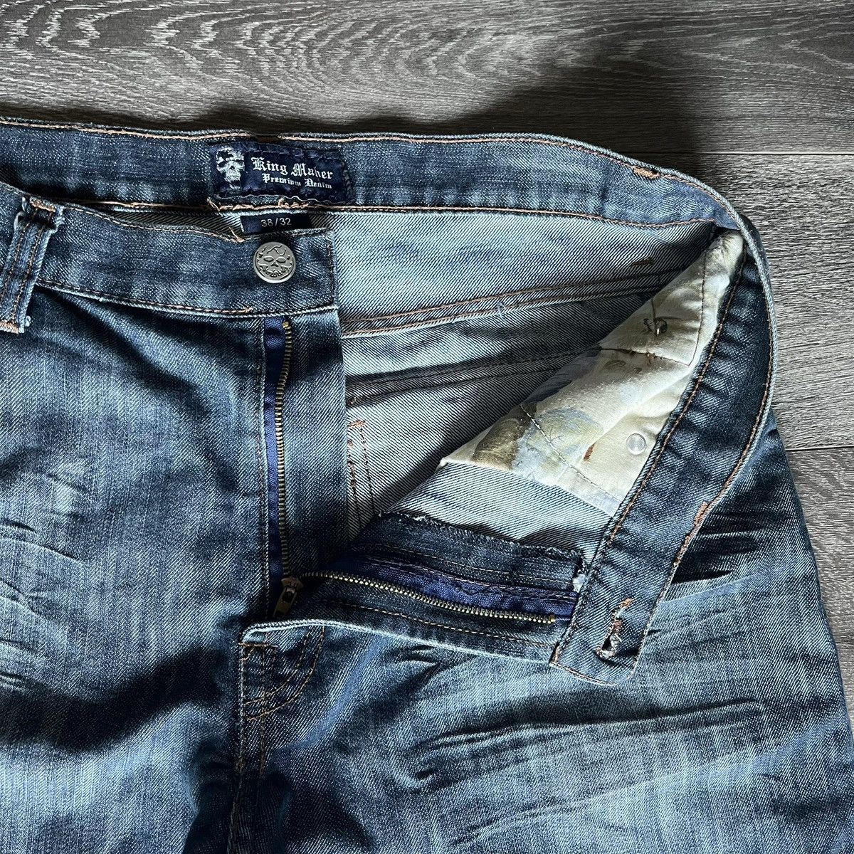Vintage Vintage King Maker Cross Logo Distressed Denim Jeans 38x32 Size US 38 / EU 54 - 8 Thumbnail
