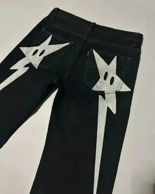 Other Streetwear Y2k Stars Print Baggy Jeans Size US 32 / EU 48 - 4 Thumbnail