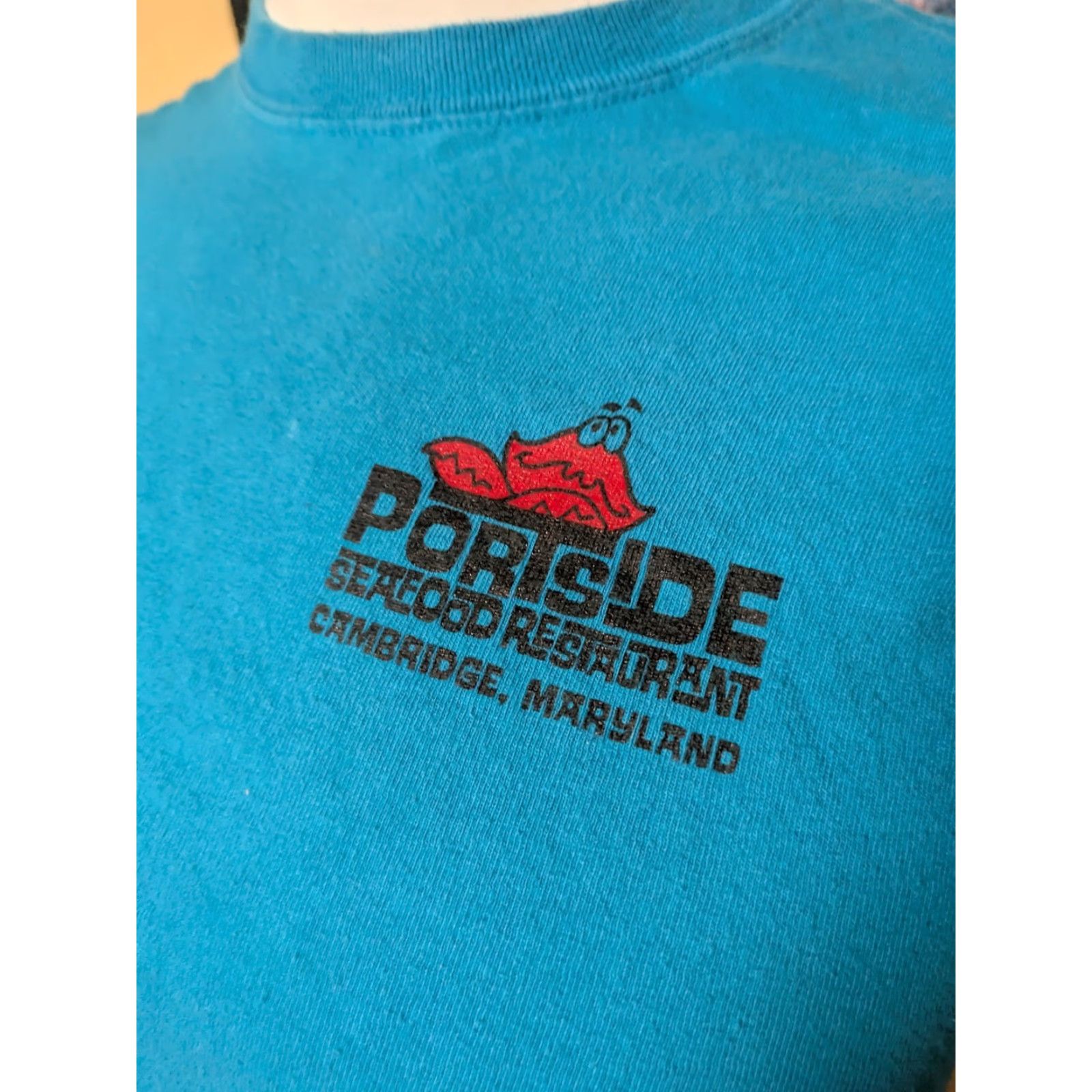 Gildan Gildan T-Shirt Portside Seafood Restaurant Cambridge MD Bar Restaurant Maryland Graphic Tee Short Sleeve Crew Neck Orange Cotton Blend Size L Men Size US L / EU 52-54 / 3 - 2 Thumbnail