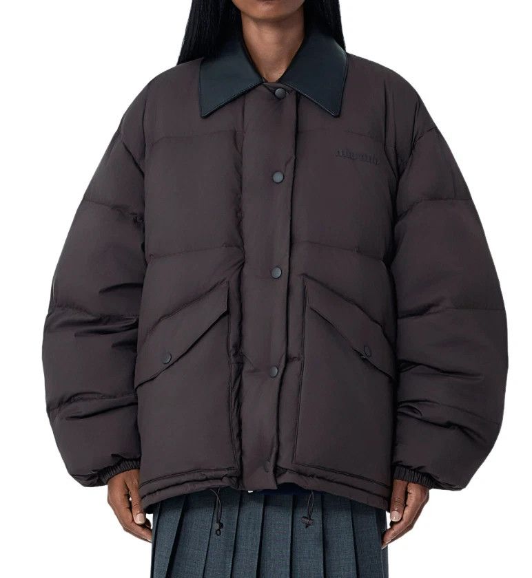 Miu Miu MIU MIU $4400 Dk Brown Cropped Down Jacket New/Auth Size ONE SIZE - 1 Thumbnail