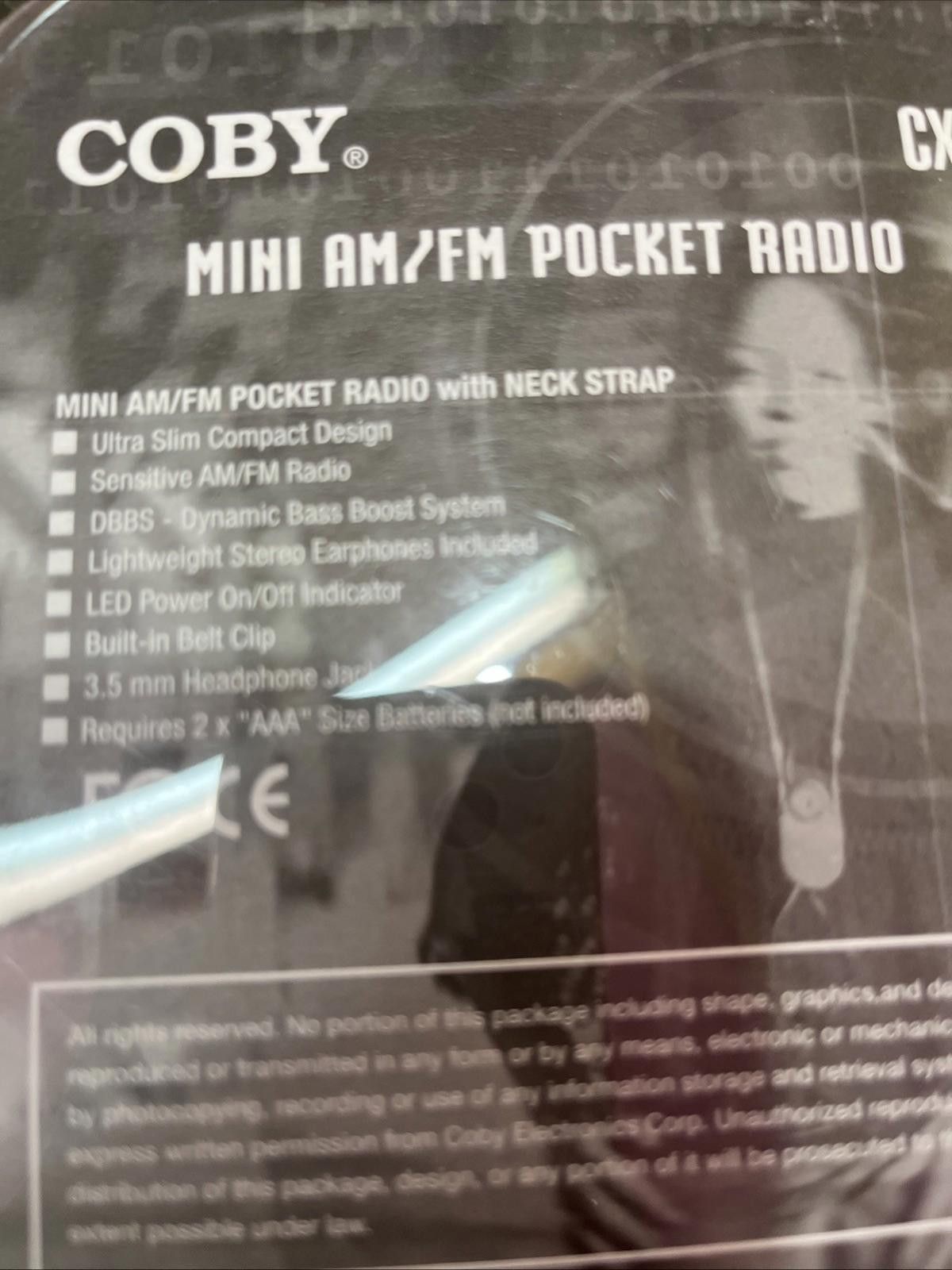 Cobra COBY CX-7 Mini AM/FM Pocket Portable Radio w/ Neck Strap Size ONE SIZE - 3 Thumbnail