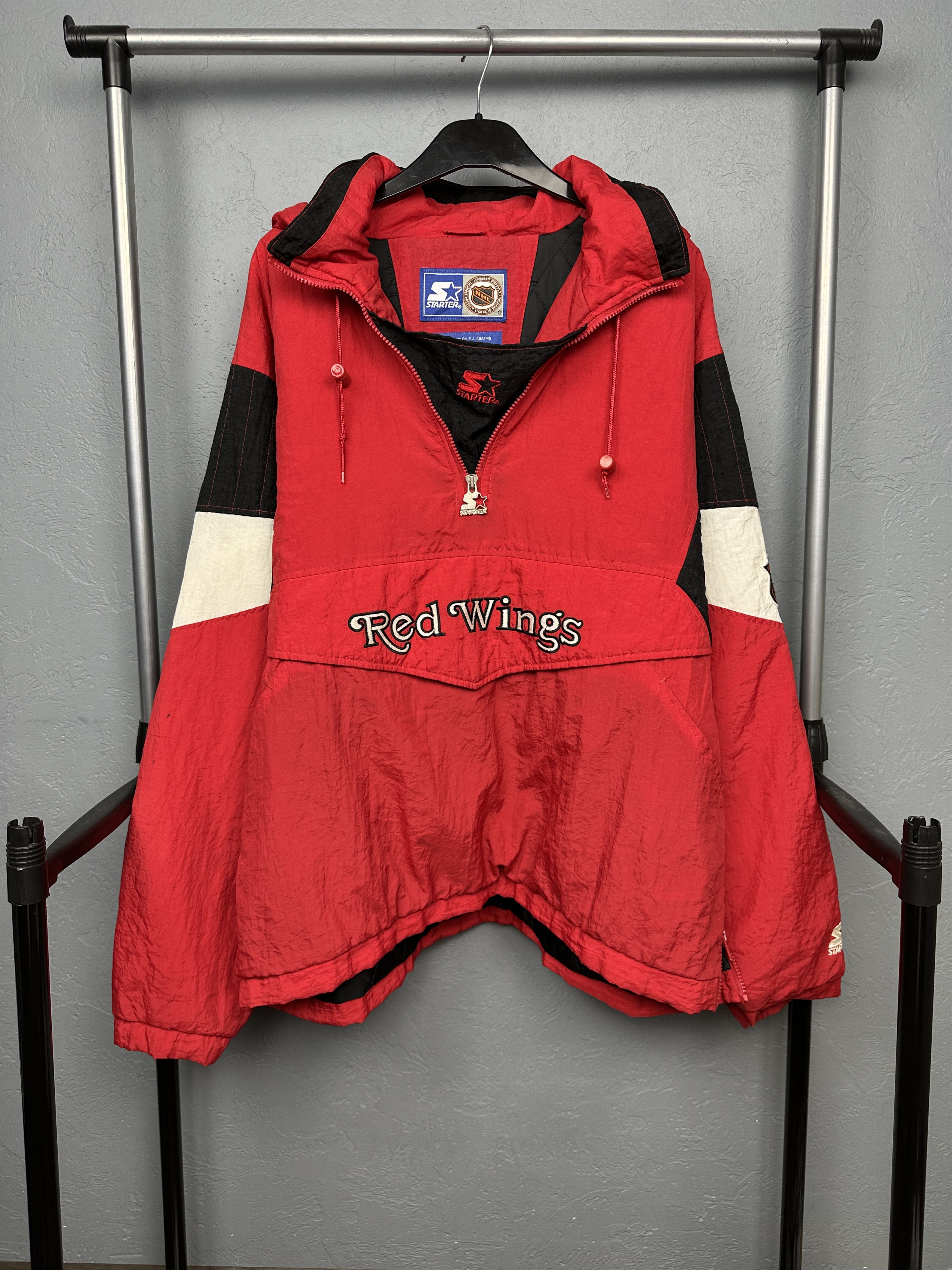 Starter Red Wings Starter 90s Vintage Mens Anorak Jacket NHL Size US XL / EU 56 / 4 - 1 Thumbnail