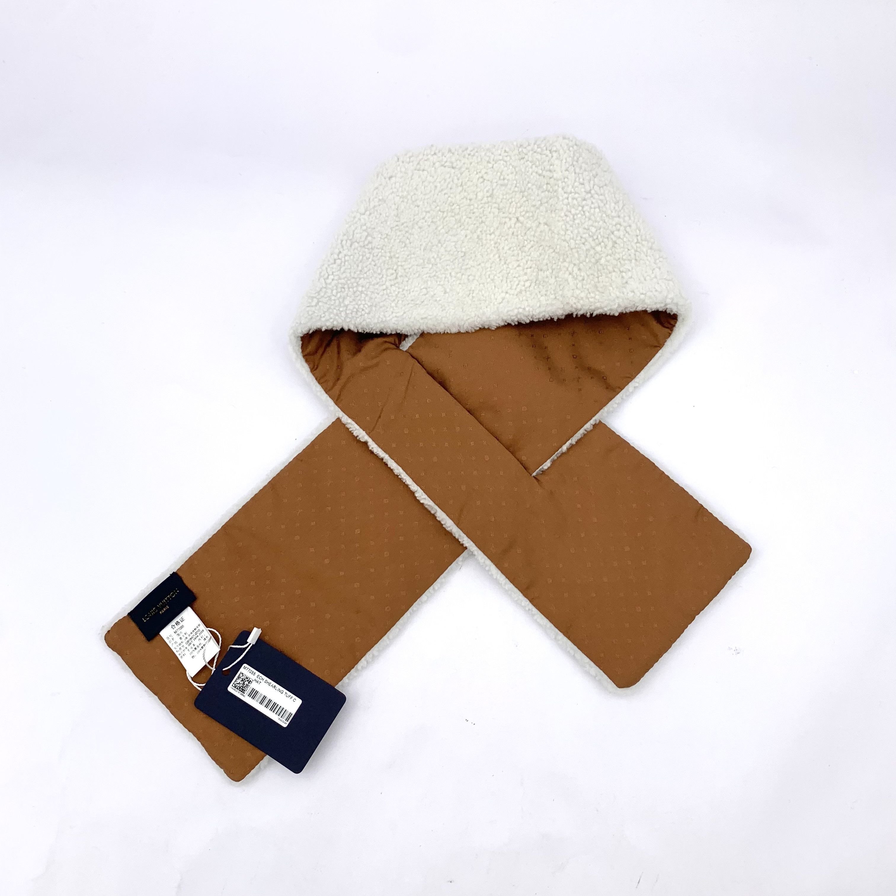 Louis Vuitton Louis Vuitton Off-White Monogram Knit Scarf (105×14cm) Size ONE SIZE - 9 Thumbnail