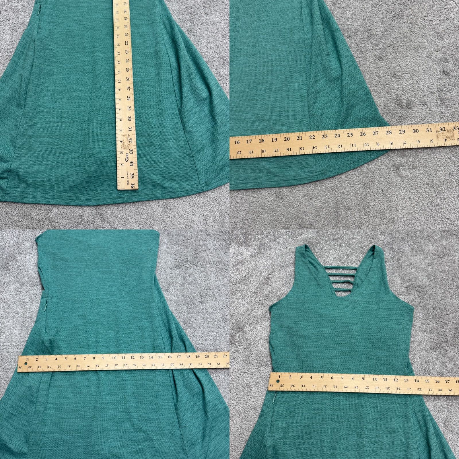 Toad&Co Toad&Co Tech Tomboy A-Line Tank Dress Women M Green Sleeveless Zip Pocket V-Neck Casual Knit Lightweight Pockets Solid Short Dress Size M / US 6-8 / IT 42-44 - 9 Thumbnail