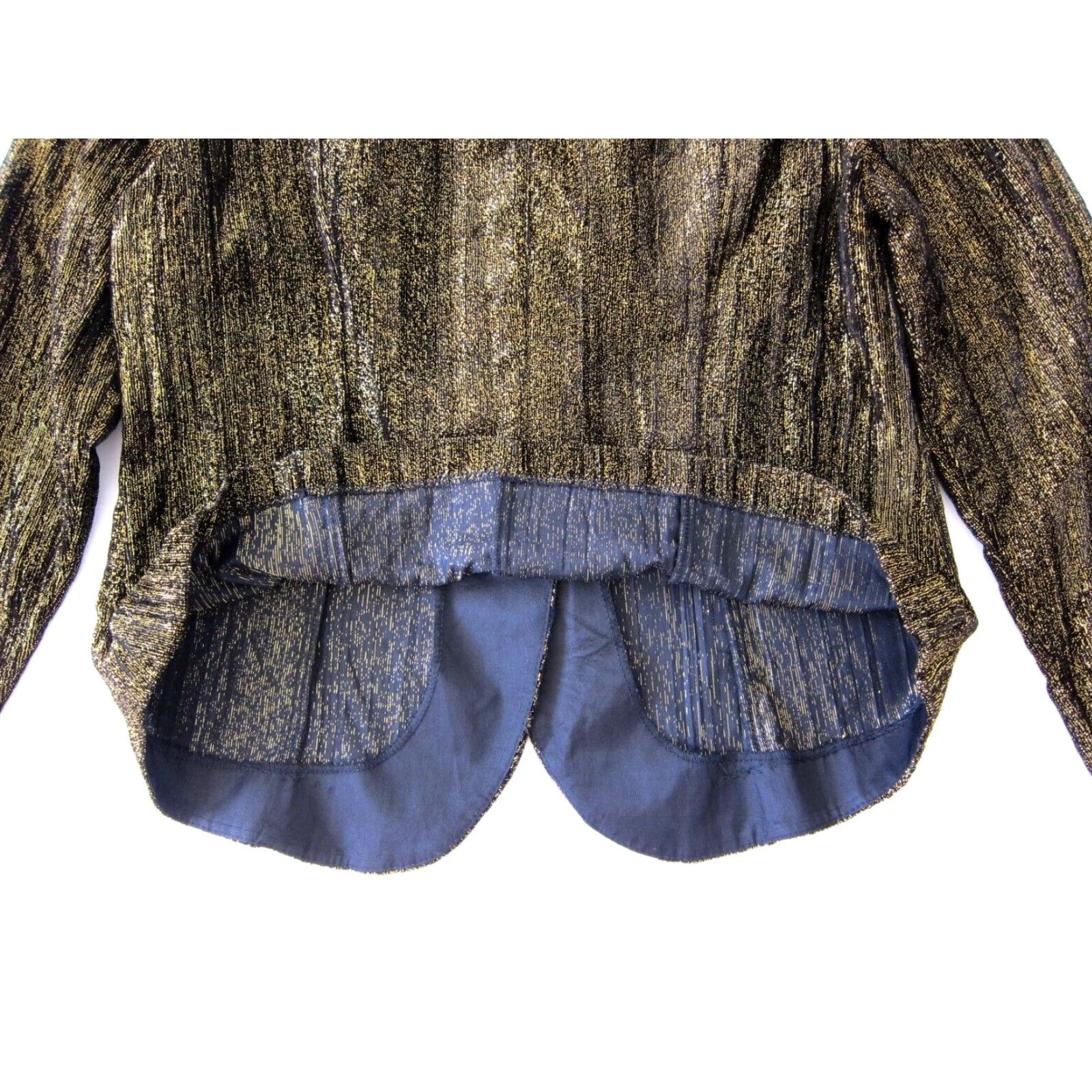 Vintage VINTAGE R&K Evening Blazer Women PL Gold Sparkle Button Up Bolero Jacket Sh Size L / US 10 / IT 46 - 5 Thumbnail