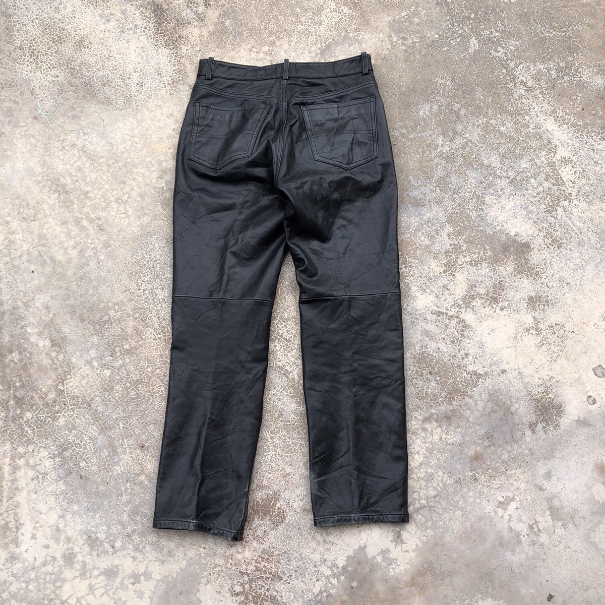 Leather × Paul Smith PAUL SMITH London Black Leather Pants Size US 31 - 2 Thumbnail