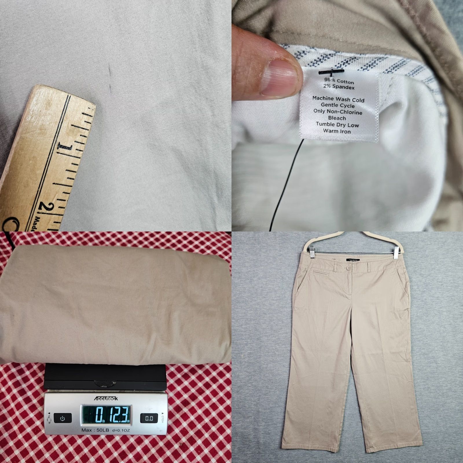 Talbots Talbots Signature Slim Women’s Straight Chino Trousers Beige Pant Size 10P Size 32" / US 10 / IT 46 - 8 Thumbnail