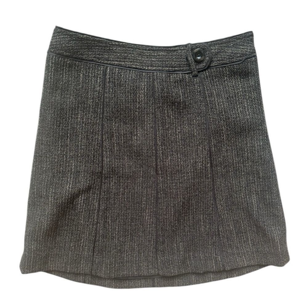 Loft Ann Taylor Petite Tweed A-Line Mini Skirt Size 4P Gray Size 27" / US 4 / IT 40 - 2 Thumbnail
