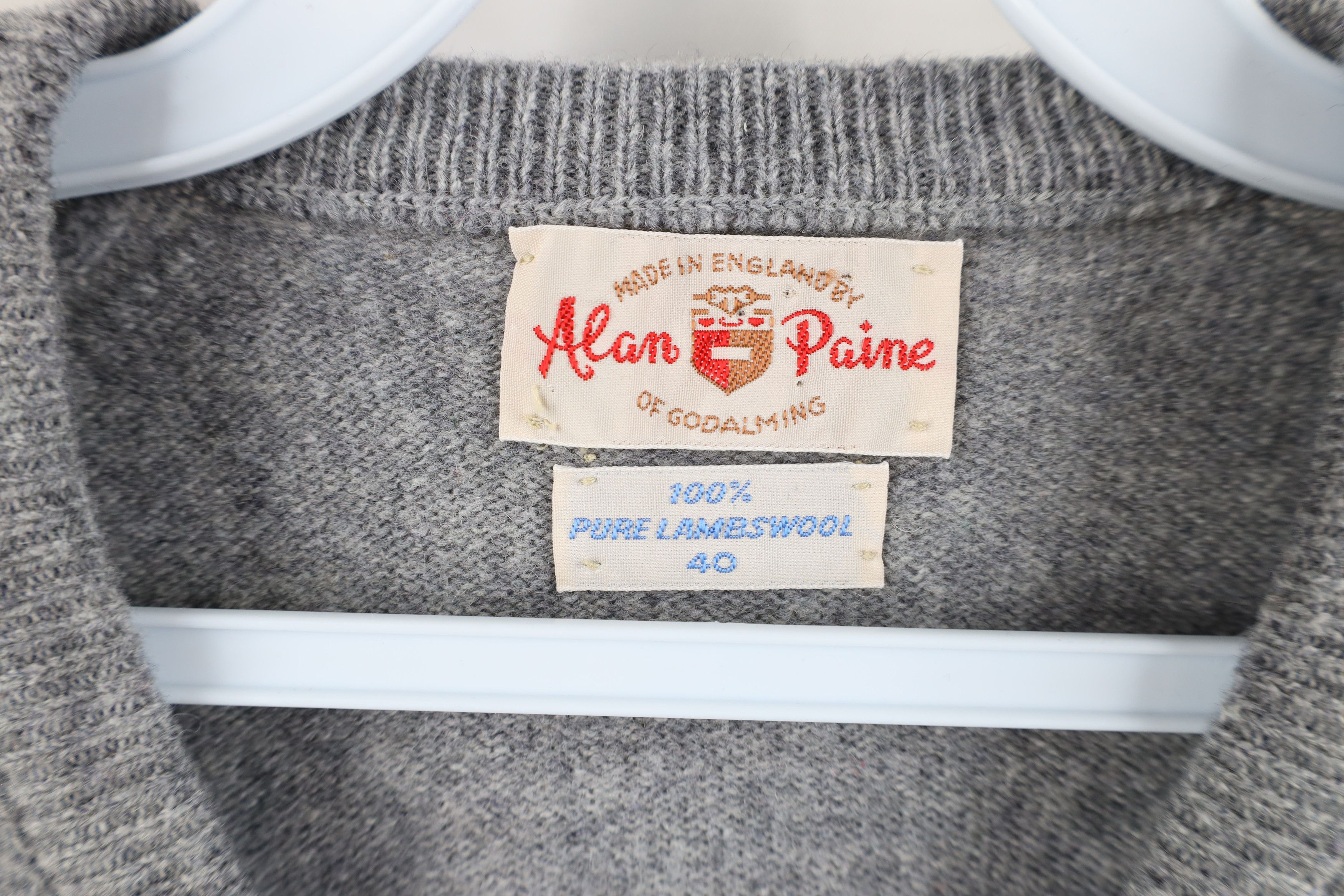 Vintage Vintage 60s Streetwear Lambswool Knit V-Neck Sweater Gray Size US XXL / EU 58 / 5 - 5 Thumbnail