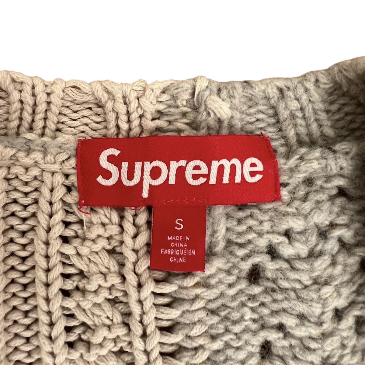 Supreme FW23 Patchwork Cable Knit Cardigan Size US S / EU 44-46 / 1 - 4 Thumbnail