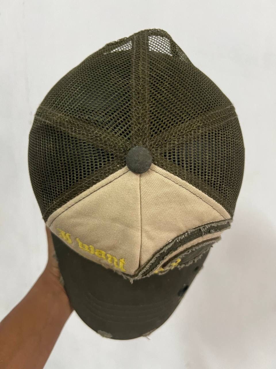 Japanese Brand Peace Distressed Style Trucker Hat Size ONE SIZE - 7 Thumbnail