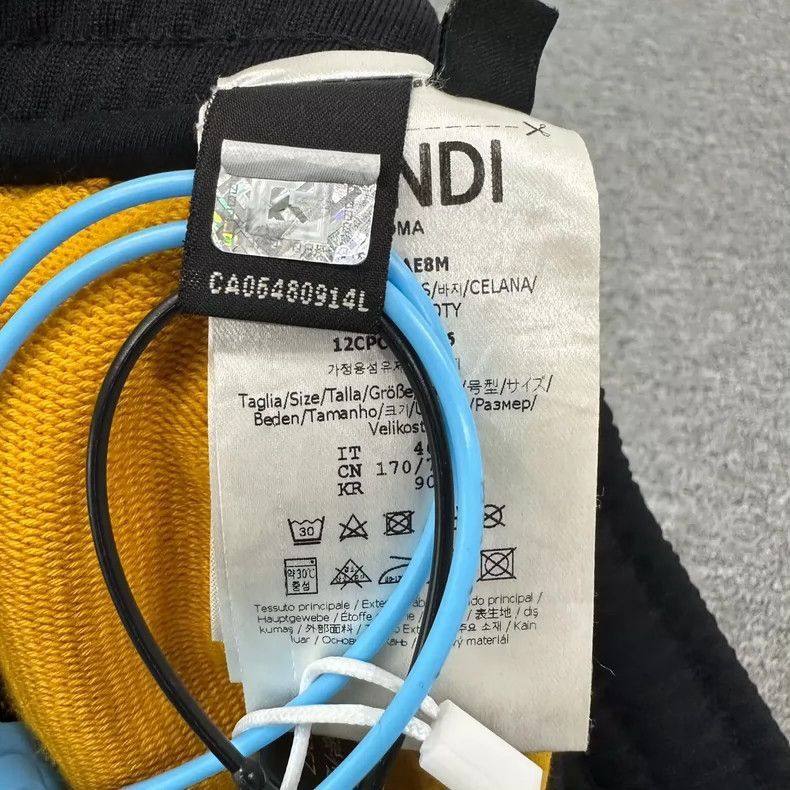 Fendi Fendi Black Yellow Logo Sports Pants Size US 32 / EU 48 - 7 Thumbnail