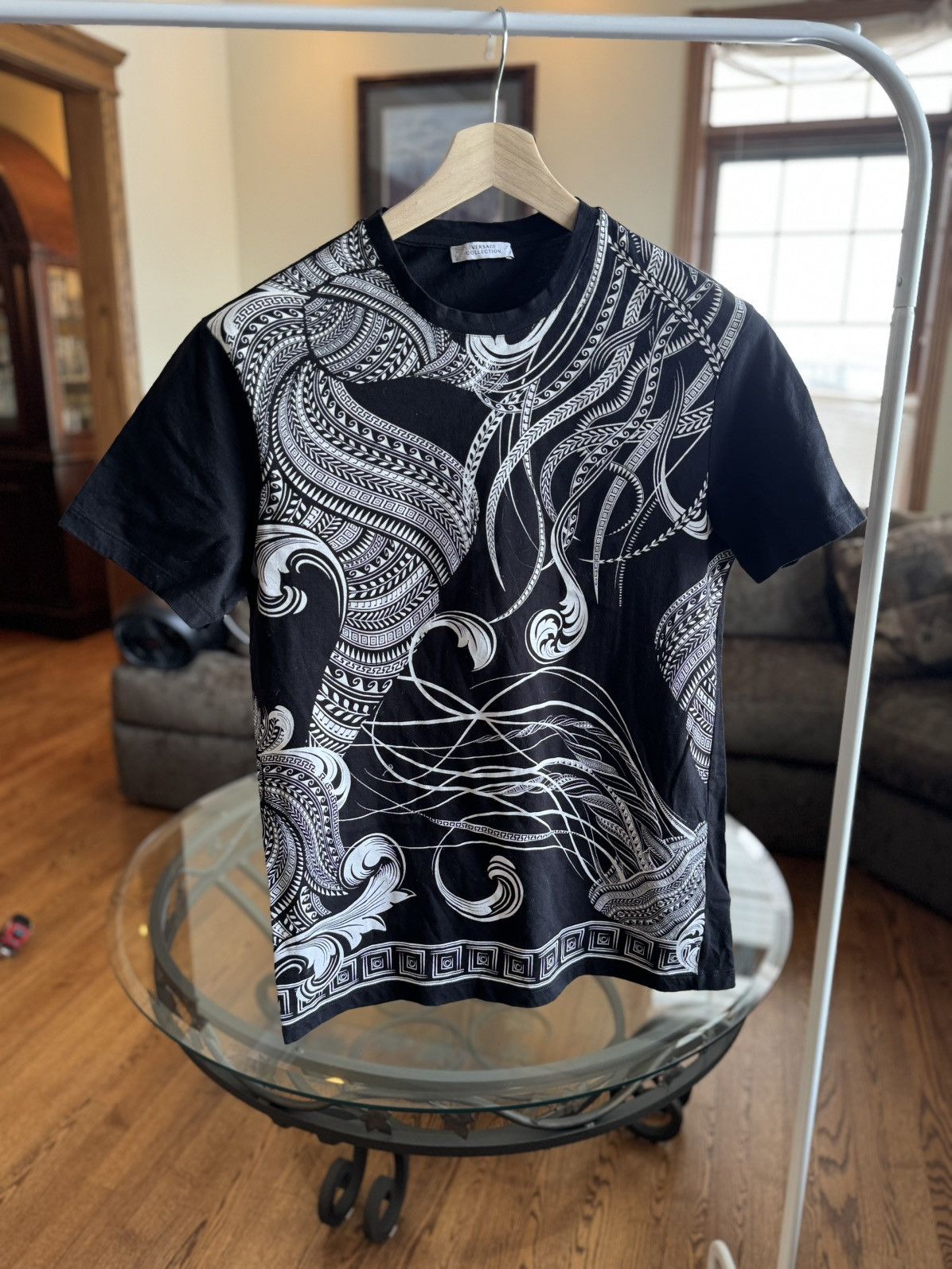Versace Versace Collection Black Baroque Print Tee Size US S / EU 44-46 / 1 - 1 Thumbnail