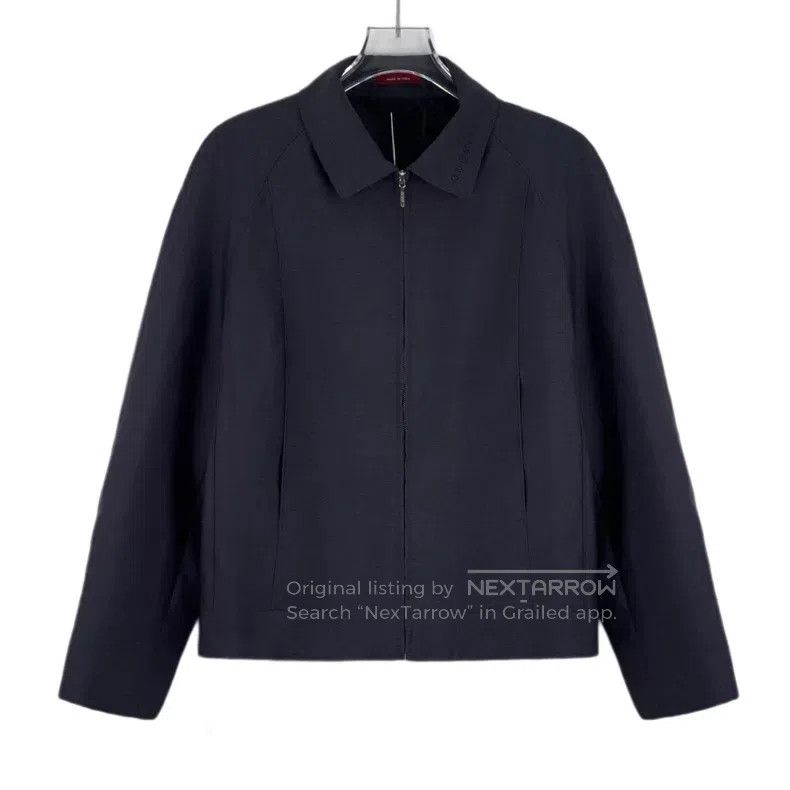 Gucci Gucci Dark gray logo embroidered wool lapel zipper long-sl Size S / US 4 / IT 40 - 1 Thumbnail