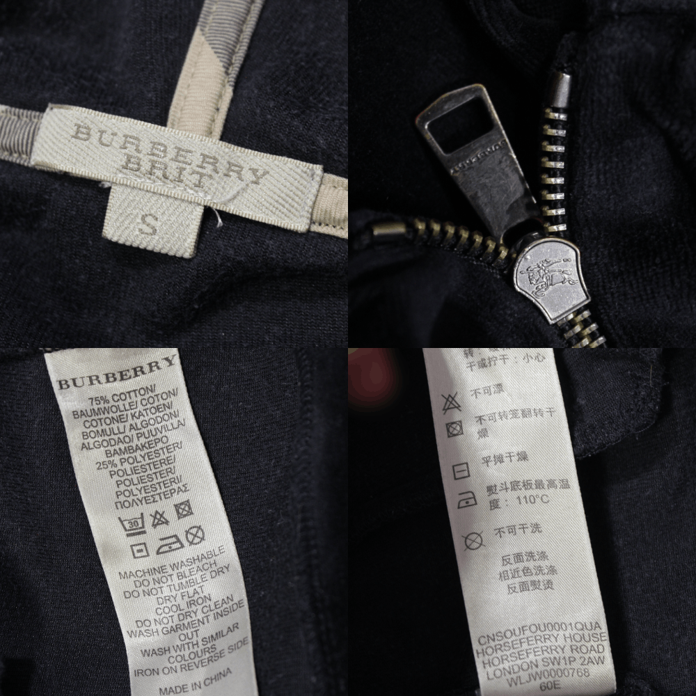 Burberry Brit Logo Velour Zip Hoodie Size S / US 4 / IT 40 - 7 Thumbnail
