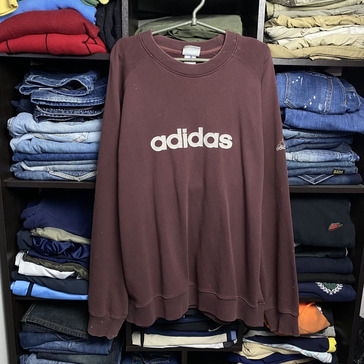 Adidas Vintage Adidas Big Logo 90’s Distressed y2k brown sweatshirt Size US XL / EU 56 / 4 - 1 Thumbnail