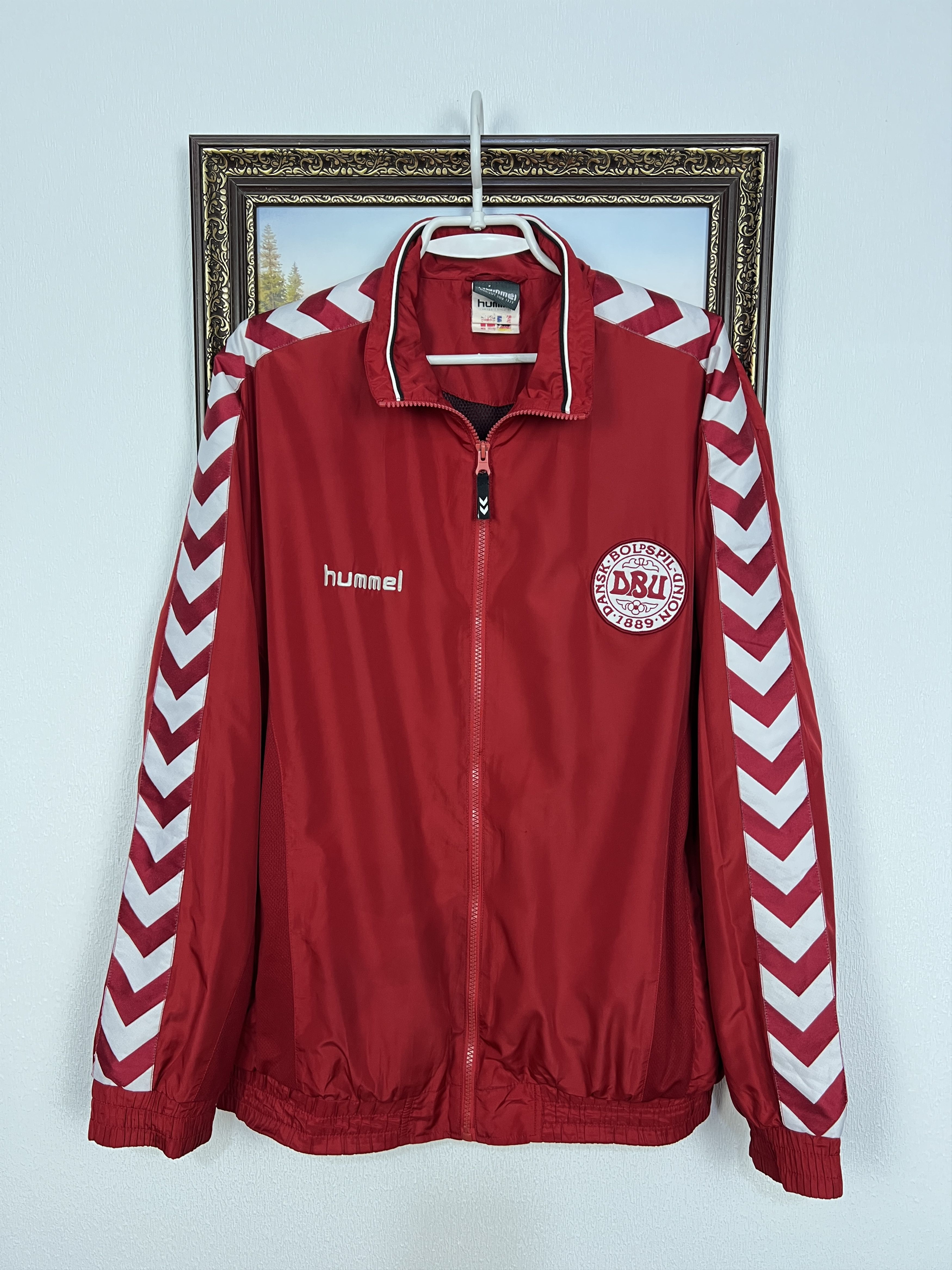 Hummel Vintage 90's Hummel Denmark Football Jacket Soccer Track Top Size US XL / EU 56 / 4 - 1 Thumbnail
