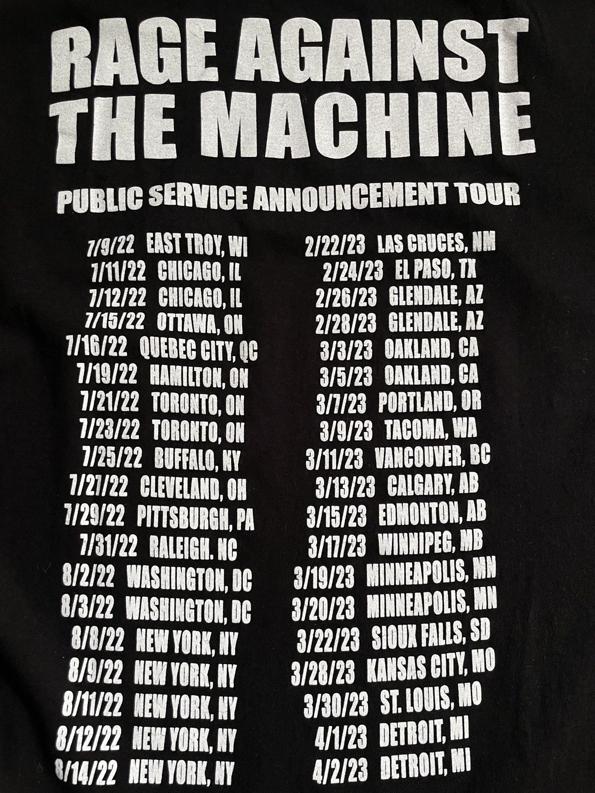 Rage Against The Machine Rage Against The Machine 2022 Tour T-Shirt Black RARE Size US M / EU 48-50 / 2 - 6 Thumbnail