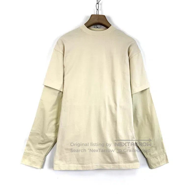 Balenciaga Balenciaga Ivory color faux two-piece hem embroidery logo Size US S / EU 44-46 / 1 - 1 Thumbnail