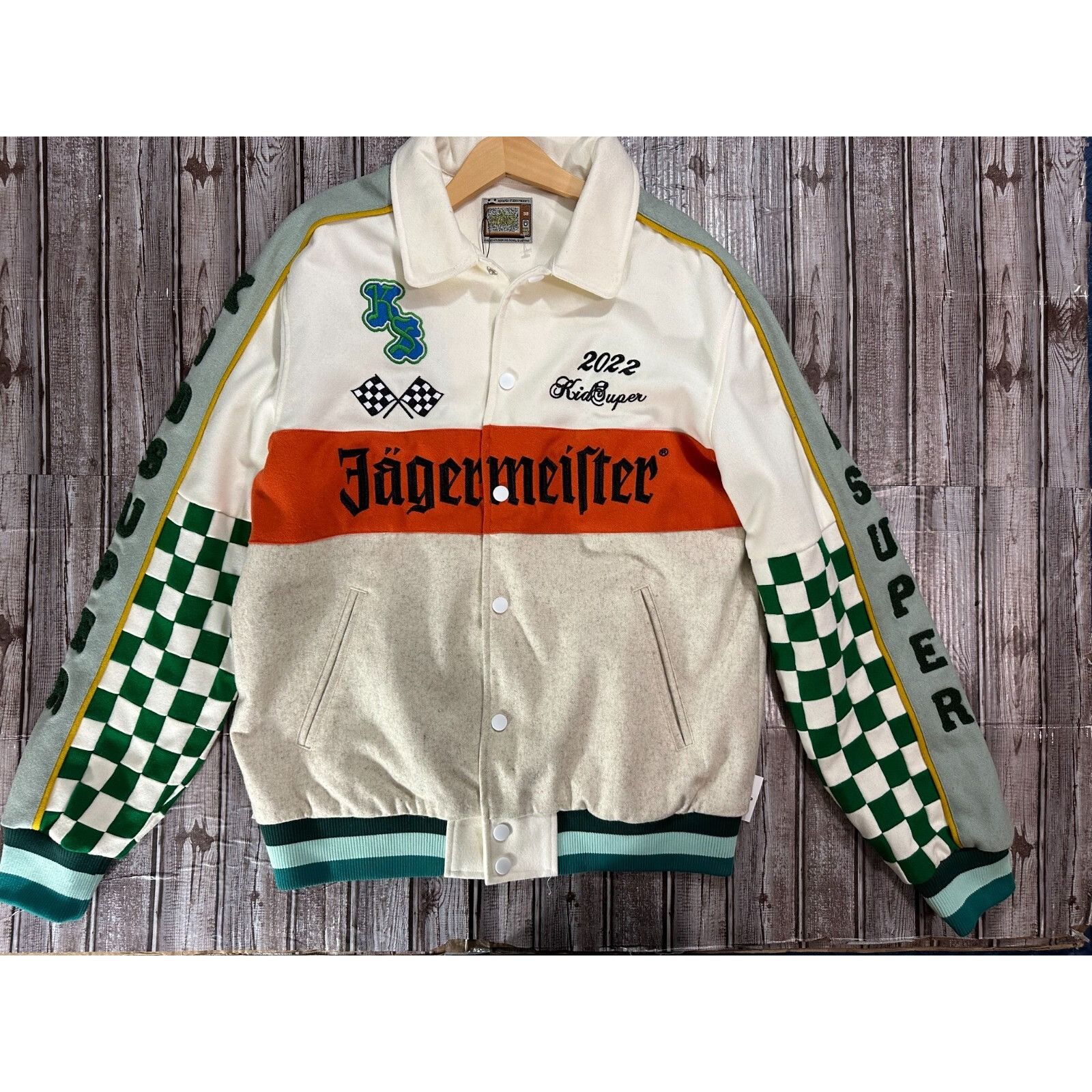 KidSuper KidSuper Studios wool blend Jagermeister Varsity Jacket size Size US XXL / EU 58 / 5 - 1 Thumbnail