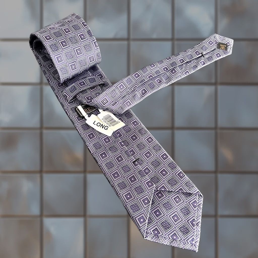 Jos. A. Bank Jos A Bank Reserve Tie Geometric Purple Blue 100% Silk NWT Necktie Tie 3 1/4 x 63 Men Classic Long Size ONE SIZE - 1 Thumbnail