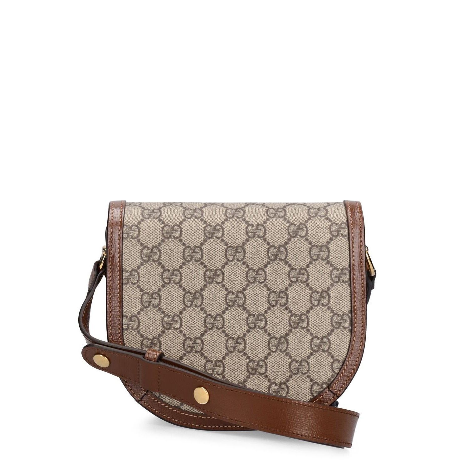 Gucci GUCCI Horsebit 1955 Mini Brown Leather/Canvas Rounded Should Size ONE SIZE - 3 Thumbnail