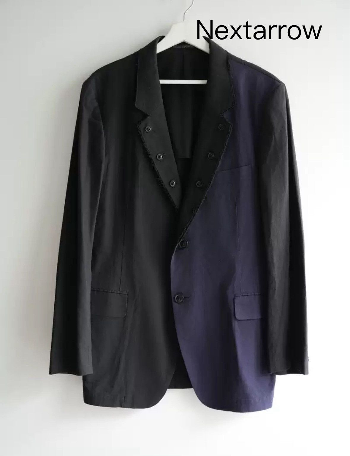 Yohji Yamamoto Yohji Yamamoto 11ss Black Blue Spliced Hairy Double Suit Size US L / EU 52-54 / 3 - 1 Thumbnail