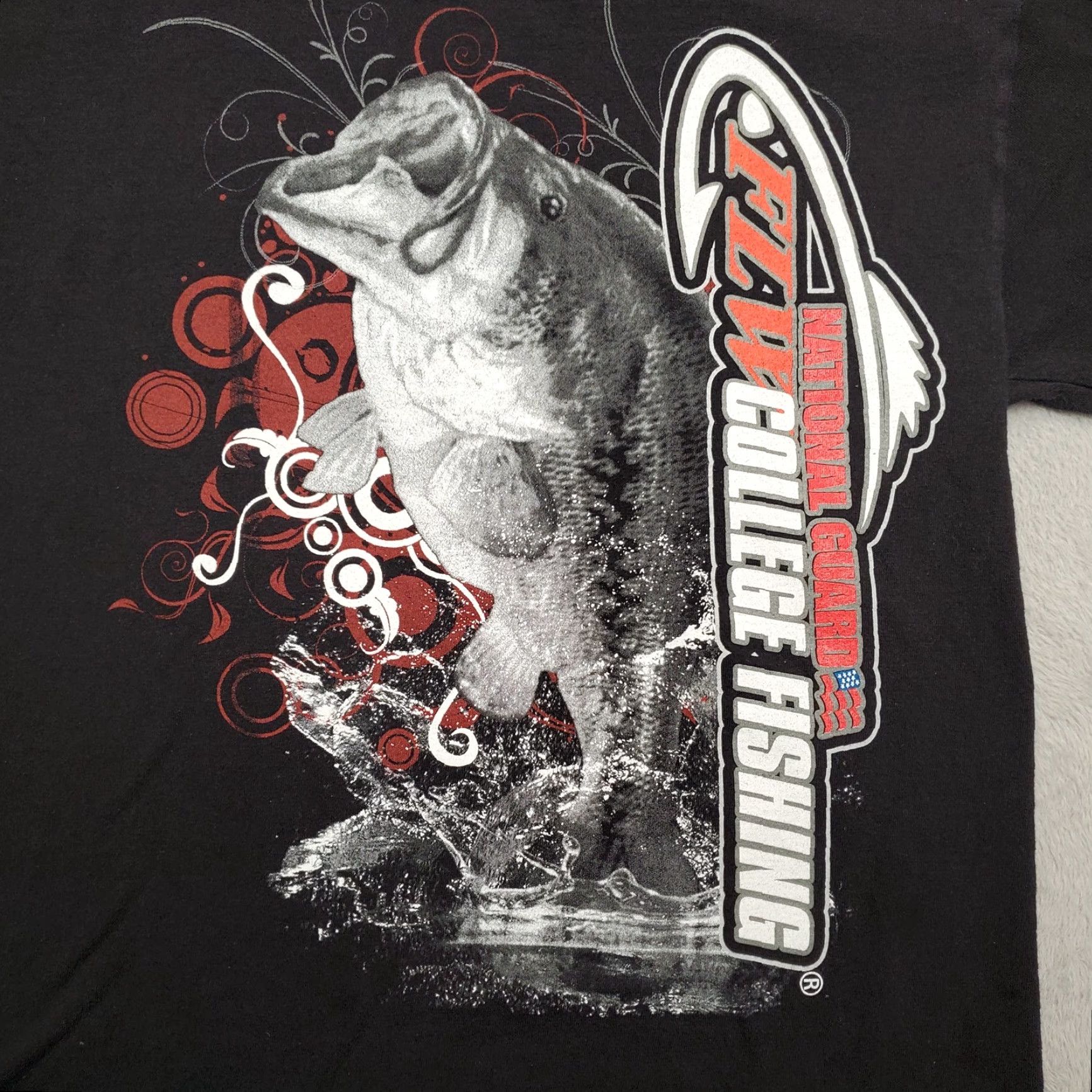 Logo 7 VINTAGE National Guard College Logo Fishing Tee Shirt Mens M Black Size US M / EU 48-50 / 2 - 2 Thumbnail