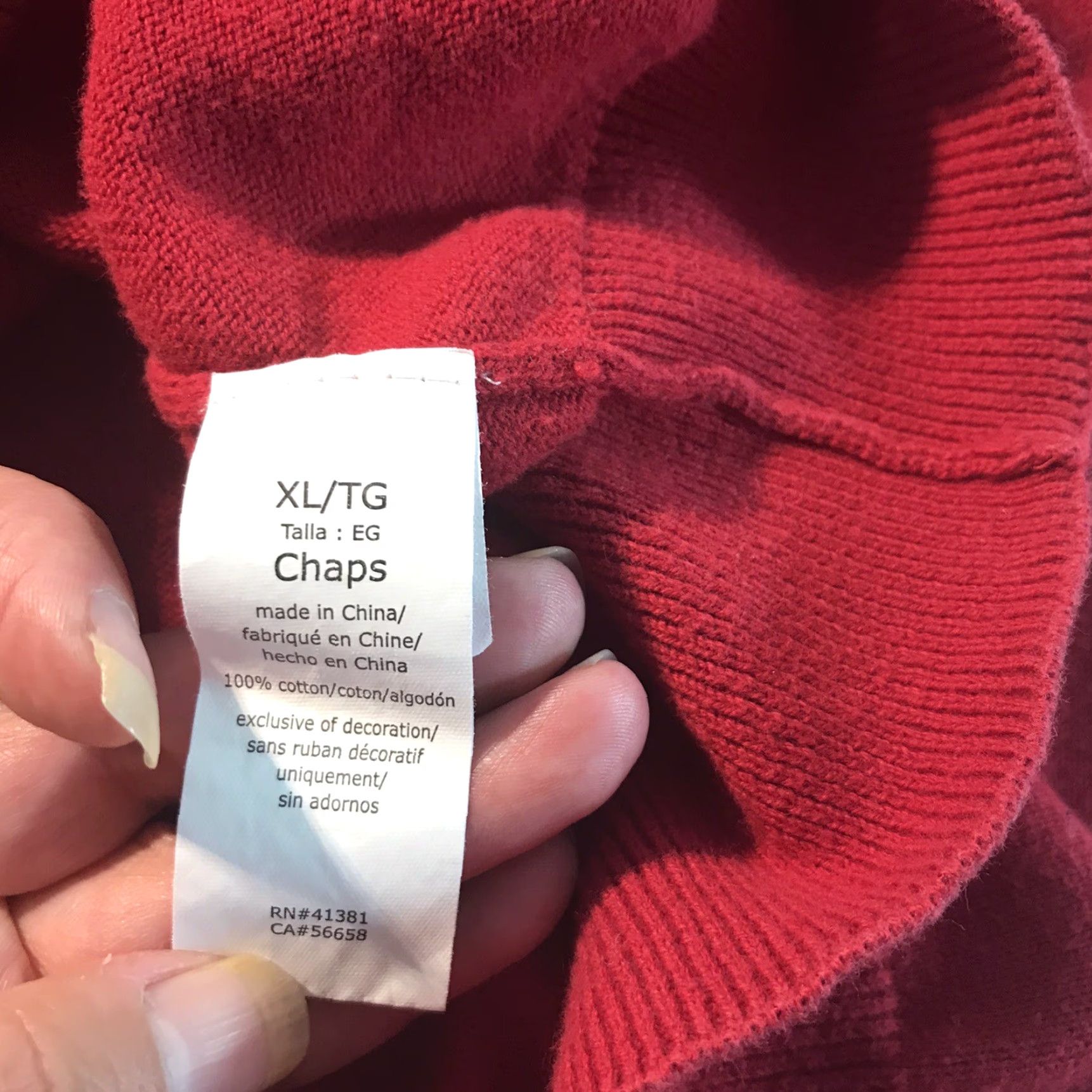 Chaps Chaps Sweatshirt Vest Pullover Men XL Red 100% Cotton Logo Knit Breathable Lightweight Winter Golf Mens XL Size US XL / EU 56 / 4 - 5 Thumbnail