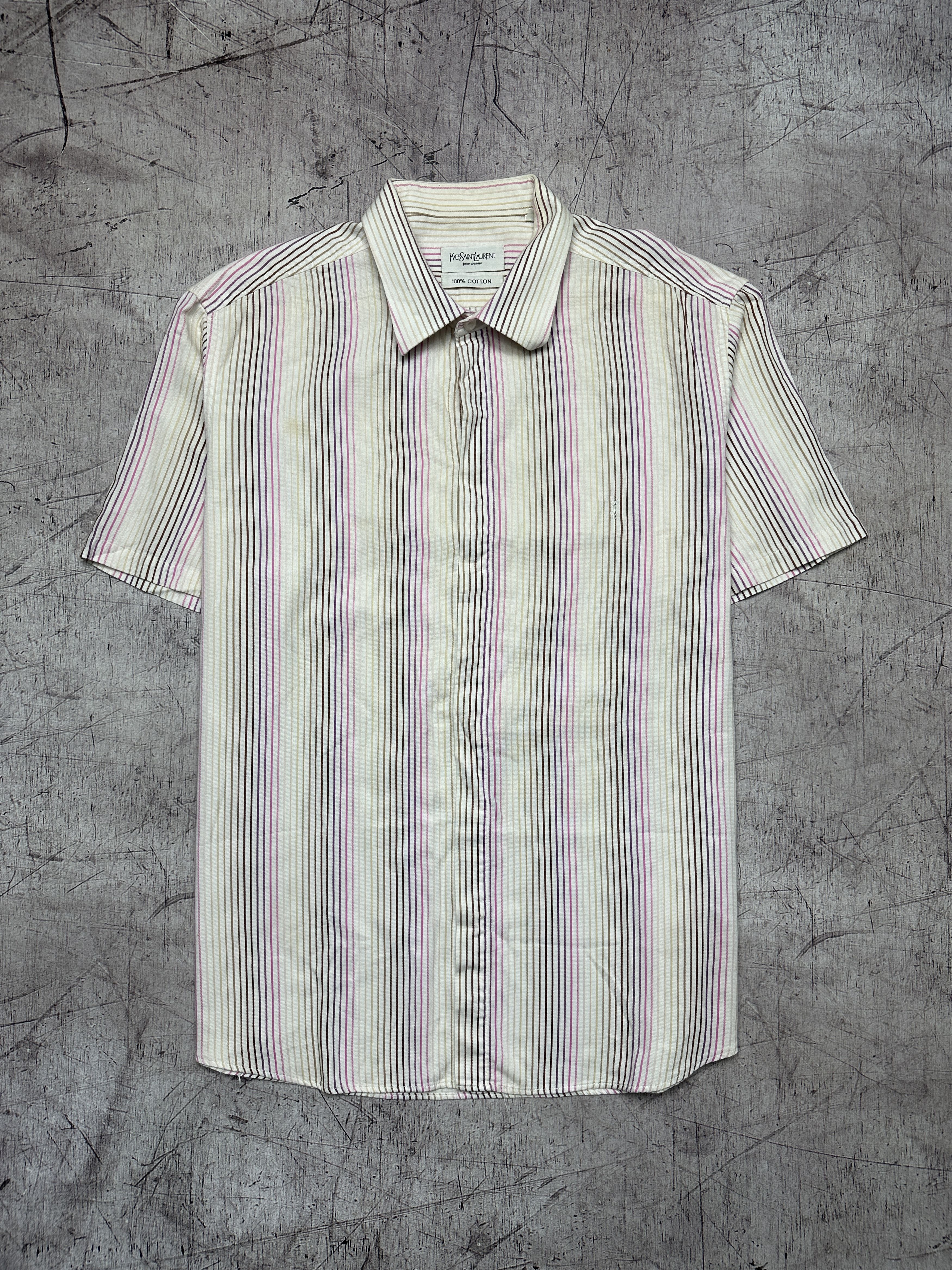Other Yves Saint Laurent YSL Mens Short Sleeve Striped Shirt Size US XL / EU 56 / 4 - 1 Thumbnail
